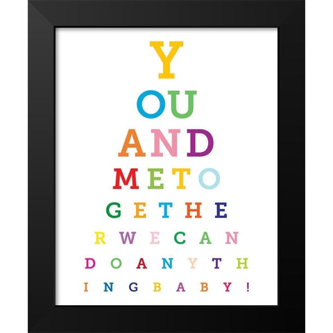 Colorful Eye Chart 2 Black Modern Wood Framed Art Print by Hogan, Melody