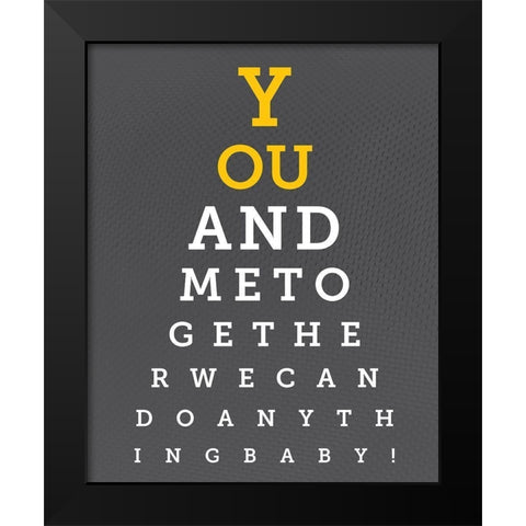 Colorful Eye Chart 6 Black Modern Wood Framed Art Print by Hogan, Melody