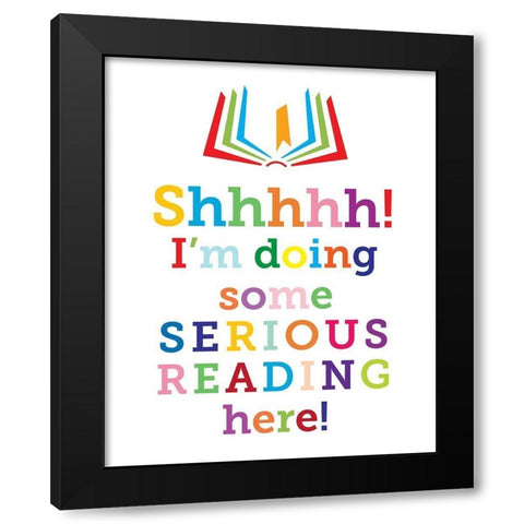 Serious Reading 1 Black Modern Wood Framed Art Print with Double Matting by Hogan, Melody