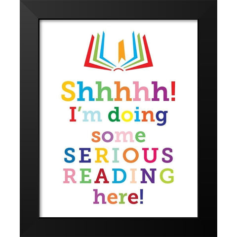 Serious Reading 1 Black Modern Wood Framed Art Print by Hogan, Melody