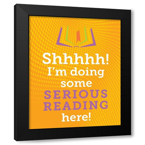 Serious Reading 3 Black Modern Wood Framed Art Print by Hogan, Melody