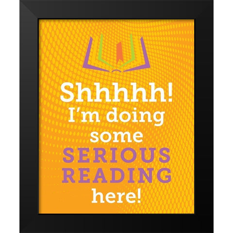 Serious Reading 3 Black Modern Wood Framed Art Print by Hogan, Melody