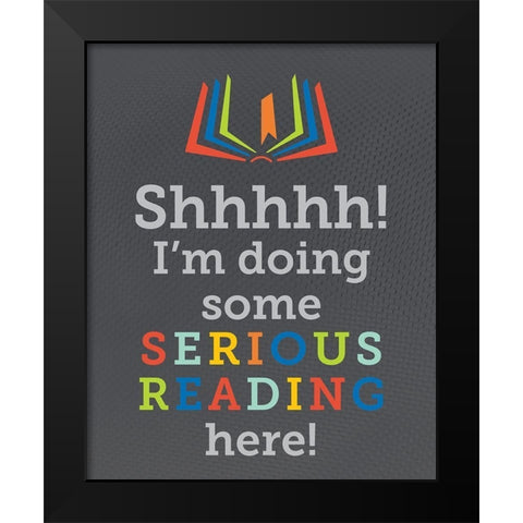 Serious Reading 5 Black Modern Wood Framed Art Print by Hogan, Melody