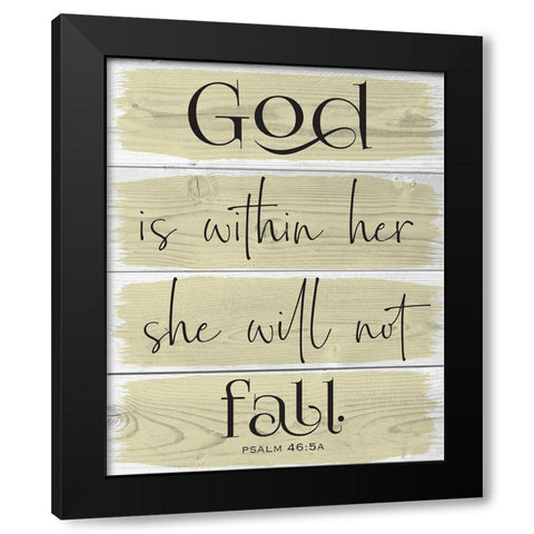 God Wood Panels 2 Black Modern Wood Framed Art Print with Double Matting by Hogan, Melody