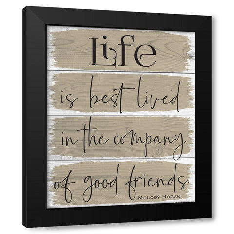 Life Wood Panels  Color 4 Black Modern Wood Framed Art Print with Double Matting by Hogan, Melody