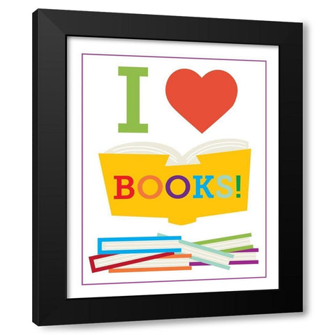 Read Books 2 Black Modern Wood Framed Art Print by Hogan, Melody