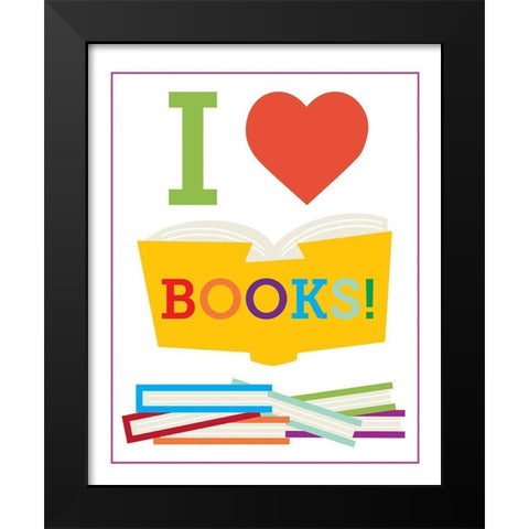 Read Books 2 Black Modern Wood Framed Art Print by Hogan, Melody
