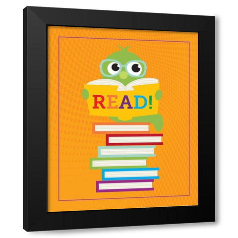 Read Books 3 Black Modern Wood Framed Art Print with Double Matting by Hogan, Melody