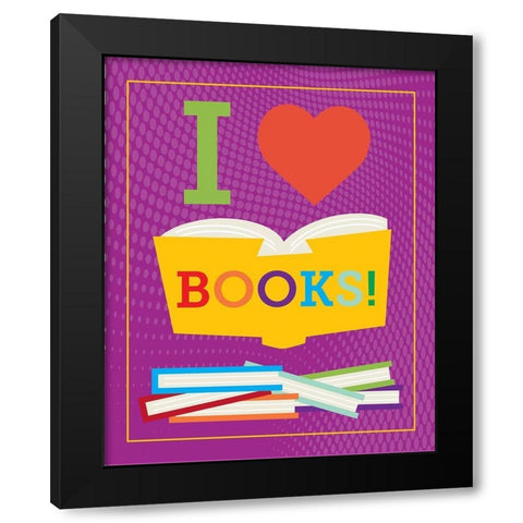 Read Books 4 Black Modern Wood Framed Art Print by Hogan, Melody