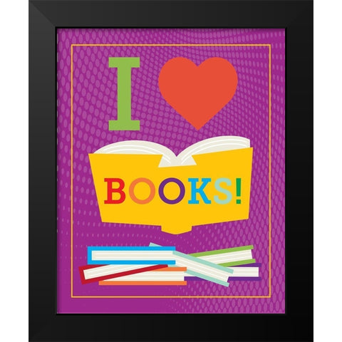 Read Books 4 Black Modern Wood Framed Art Print by Hogan, Melody