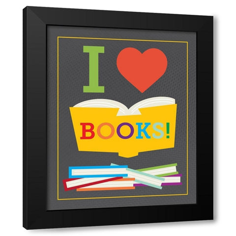 Read Books 6 Black Modern Wood Framed Art Print with Double Matting by Hogan, Melody