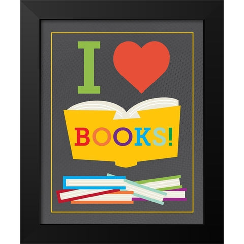 Read Books 6 Black Modern Wood Framed Art Print by Hogan, Melody