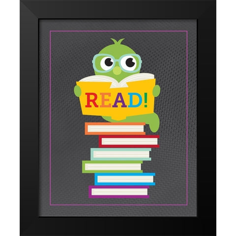 Read Books 5 Black Modern Wood Framed Art Print by Hogan, Melody
