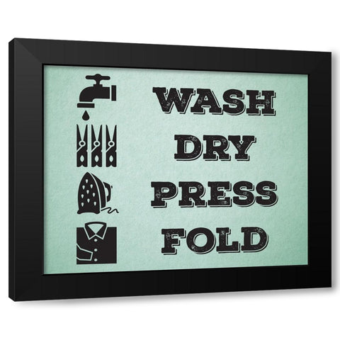 Laundry Mint 2 Black Modern Wood Framed Art Print with Double Matting by Hogan, Melody