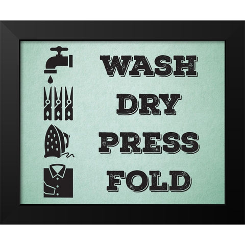 Laundry Mint 2 Black Modern Wood Framed Art Print by Hogan, Melody