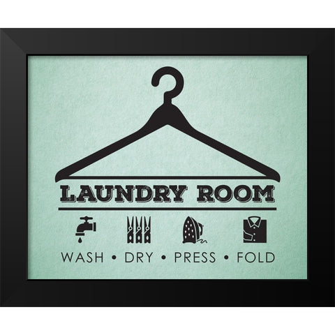 Laundry Mint 3 Black Modern Wood Framed Art Print by Hogan, Melody
