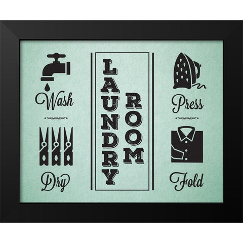 Laundry Mint 4 Black Modern Wood Framed Art Print by Hogan, Melody