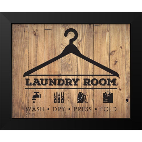 Laundry Natural 3 Black Modern Wood Framed Art Print by Hogan, Melody