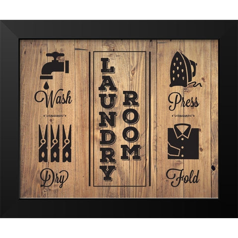 Laundry Natural 4 Black Modern Wood Framed Art Print by Hogan, Melody