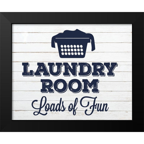 Laundry Pair Navy 1 Black Modern Wood Framed Art Print by Hogan, Melody