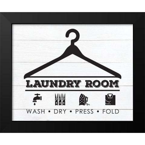 Laundry Shiplap 3 Black Modern Wood Framed Art Print by Hogan, Melody