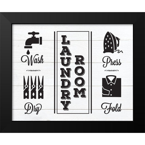 Laundry Shiplap 4 Black Modern Wood Framed Art Print by Hogan, Melody