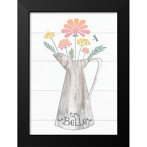 Pitcher Botanicals Pastel 5 Black Modern Wood Framed Art Print by Hogan, Melody