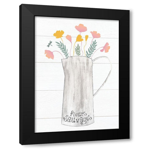 Pitcher Botanicals Pastel 6 Black Modern Wood Framed Art Print with Double Matting by Hogan, Melody
