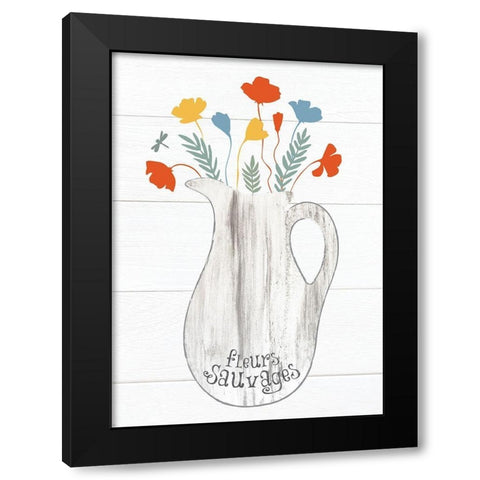 Pitcher Botanicals Primary 6 Black Modern Wood Framed Art Print by Hogan, Melody