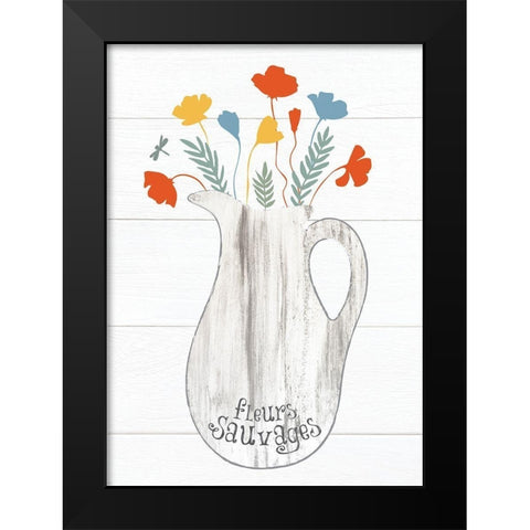 Pitcher Botanicals Primary 6 Black Modern Wood Framed Art Print by Hogan, Melody