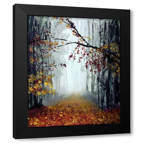 Autumn Rain Black Modern Wood Framed Art Print with Double Matting by Hogan, Melody