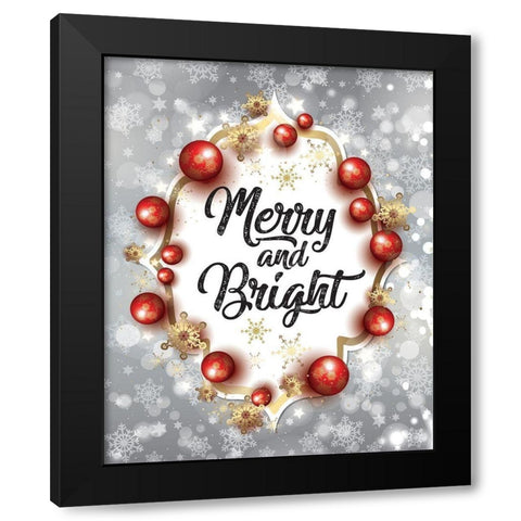 Merry Bright 1 Black Modern Wood Framed Art Print with Double Matting by Hogan, Melody