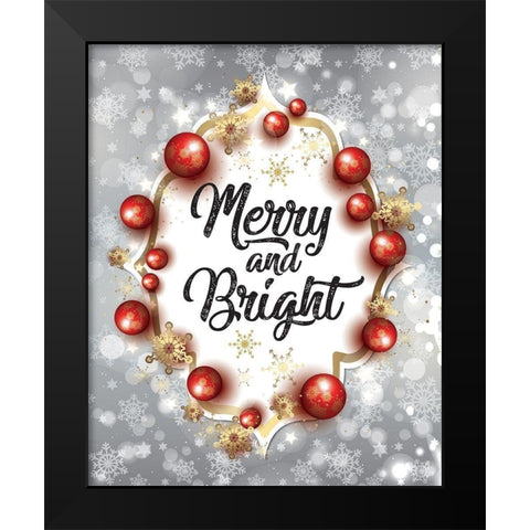 Merry Bright 1 Black Modern Wood Framed Art Print by Hogan, Melody