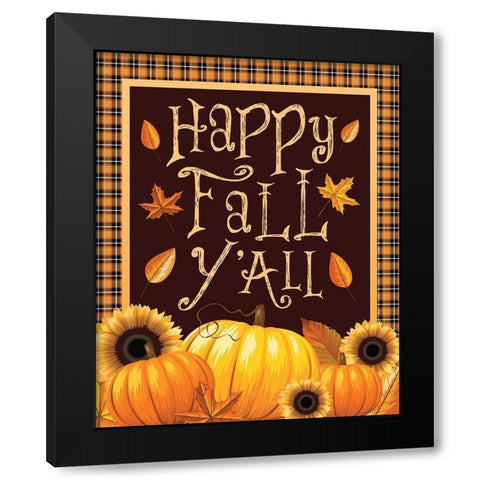 Fall Yall Flag Black Modern Wood Framed Art Print with Double Matting by Hogan, Melody