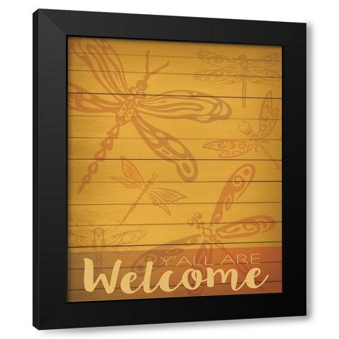 Welcome Summer Flag 3 Black Modern Wood Framed Art Print by Hogan, Melody