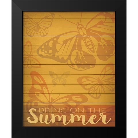 Welcome Summer Flag 4 Black Modern Wood Framed Art Print by Hogan, Melody