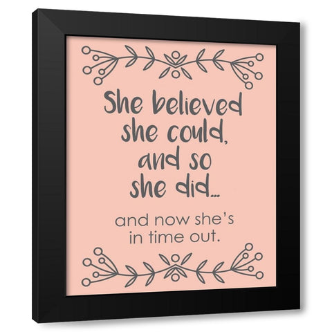 She Believed Black Modern Wood Framed Art Print with Double Matting by Hogan, Melody