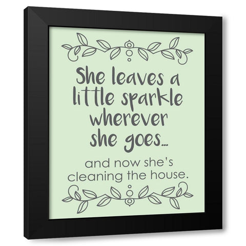 She Leaves Black Modern Wood Framed Art Print with Double Matting by Hogan, Melody