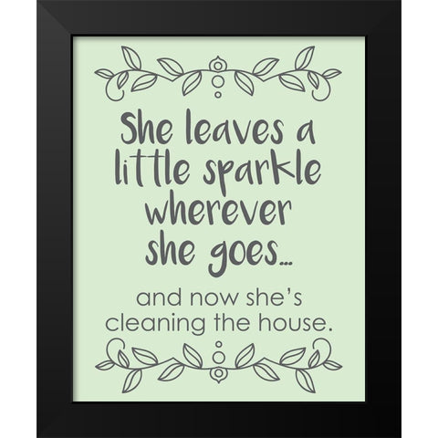 She Leaves Black Modern Wood Framed Art Print by Hogan, Melody