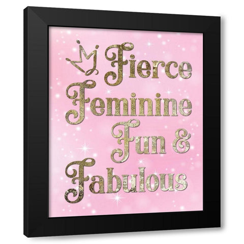 Princess Sparkle 2 Black Modern Wood Framed Art Print by Hogan, Melody