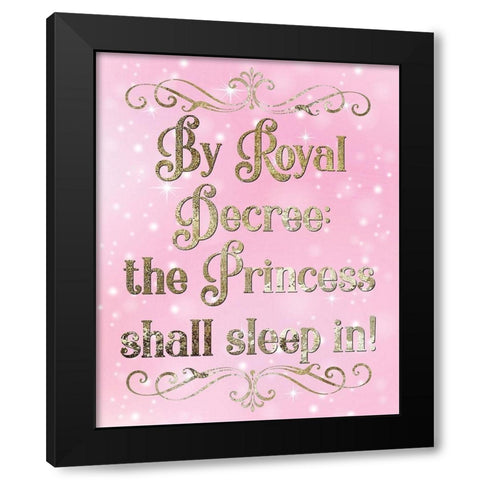 Princess Sparkle 4 Black Modern Wood Framed Art Print by Hogan, Melody