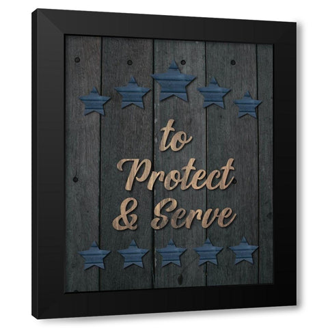 Police Officer 2 Black Modern Wood Framed Art Print by Hogan, Melody