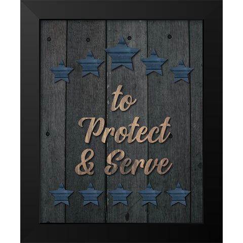 Police Officer 2 Black Modern Wood Framed Art Print by Hogan, Melody