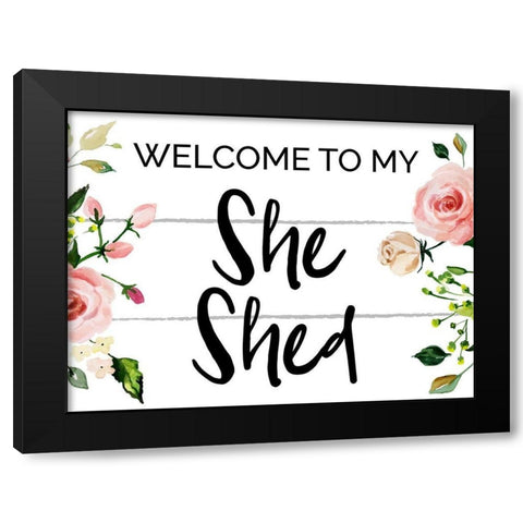 She Shet 1 Black Modern Wood Framed Art Print by Hogan, Melody