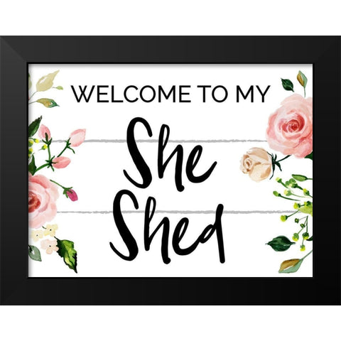 She Shet 1 Black Modern Wood Framed Art Print by Hogan, Melody