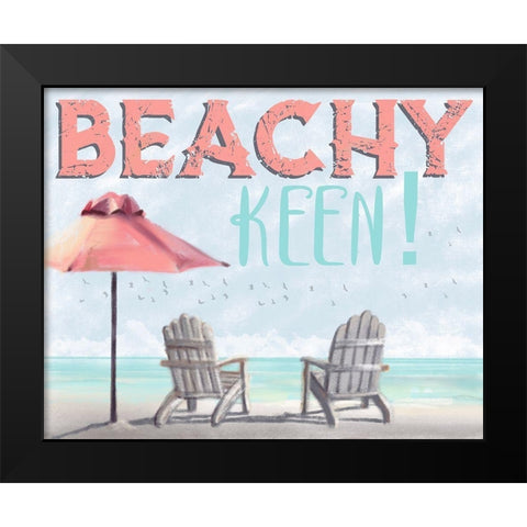 Beachy Keen Black Modern Wood Framed Art Print by Hogan, Melody