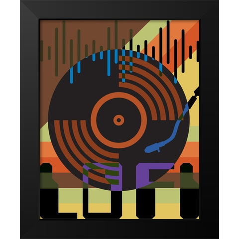 HI FI LO FI 2 Black Modern Wood Framed Art Print by Hogan, Melody