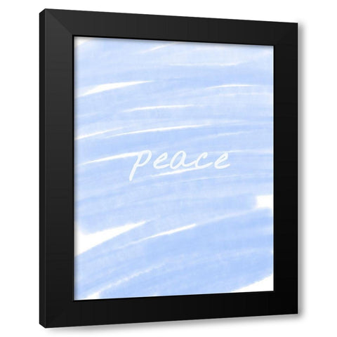 Peace Paint Blue Black Modern Wood Framed Art Print by Hogan, Melody