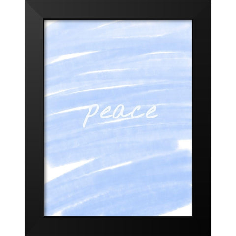 Peace Paint Blue Black Modern Wood Framed Art Print by Hogan, Melody
