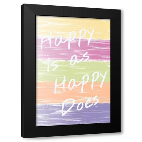 Happy Brush Black Modern Wood Framed Art Print by Hogan, Melody
